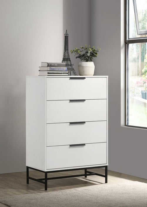 Sonora - 4-Drawer Bedroom Chest - White – Accent Chests by Coaster Fine Furniture at Furniture Wholesale Plus , Nashville furniture store