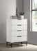 Sonora - 4-Drawer Bedroom Chest - White – Accent Chests by Coaster Fine Furniture at Furniture Wholesale Plus , Nashville furniture store