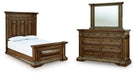 Frantanna - 3 Pc. - Queen Panel Bed, Dresser And Mirror - Brown – 3 Piece Bedroom Sets by Signature Design by Ashley® at Furniture Wholesale Plus , Nashville furniture store