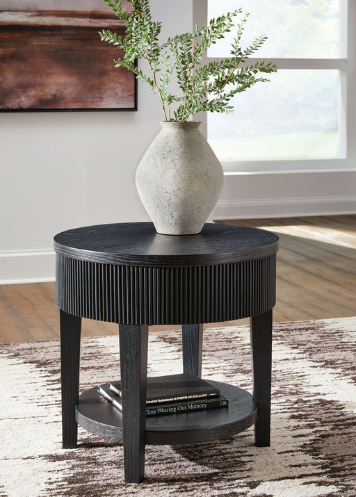 Marstream - Round End Table - Black – End Tables by Signature Design by Ashley® at Furniture Wholesale Plus , Nashville furniture store