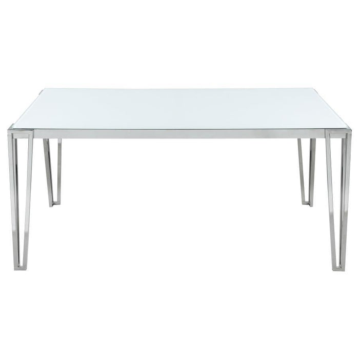 Pauline - Rectangular Glass Top Dining Table - Chrome – Dining Tables by CoasterElevations at Furniture Wholesale Plus , Nashville furniture store