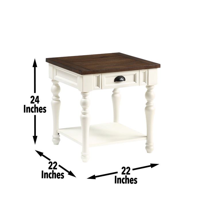 Joanna - End Table - White – End Tables by Steve Silver Furniture at Furniture Wholesale Plus , Nashville furniture store