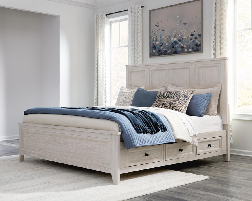 Darbonton - King Panel Storage Bed - Dove White – Storage Beds by Signature Design by Ashley® at Furniture Wholesale Plus , Nashville furniture store