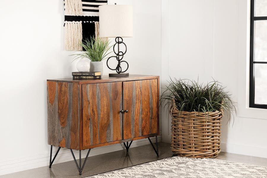 Macon - 2 Door Sheesham Wood Storage Accent Cabinet - Gray – Accent Cabinets by CoasterEssence at Furniture Wholesale Plus , Nashville furniture store