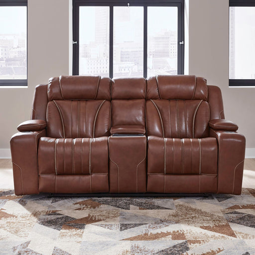 Caswell - Loveseat With Console P2 & ZG - Nature Chestnut – Reclining Loveseats by Liberty Furniture at Furniture Wholesale Plus , Nashville furniture store
