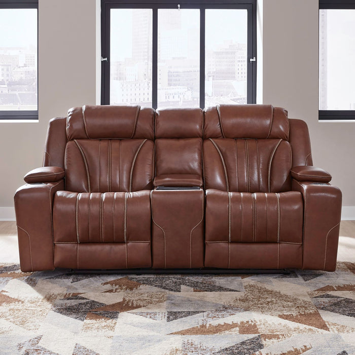 Caswell - Loveseat With Console P2 & ZG - Nature Chestnut – Reclining Loveseats by Liberty Furniture at Furniture Wholesale Plus , Nashville furniture store