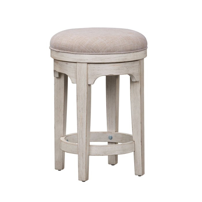 Farmhouse Reimagined - Console Swivel Stool - Antique White / Chestnut Tops – Counter Height (24"-27") by Liberty Furniture at Furniture Wholesale Plus , Nashville furniture store