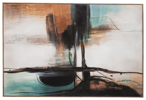 Brunonia - Wall Art - Teal / Orange / Black – Canvas Art by Signature Design by Ashley® at Furniture Wholesale Plus , Nashville furniture store