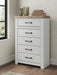 Savonport - Five Drawer Chest - White / Brown – Accent Chests by Benchcraft® at Furniture Wholesale Plus , Nashville furniture store