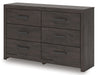 Prendonea - Six Drawer Dresser - Charcoal – Dressers by Signature Design by Ashley® at Furniture Wholesale Plus , Nashville furniture store