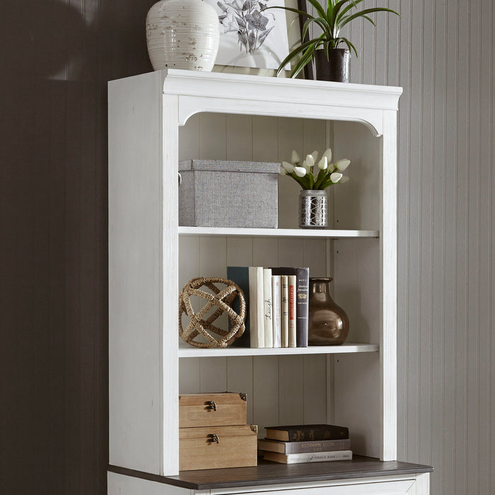Allyson Park - Bunching Lateral File Hutch - Wirebrushed White / Charcoal – Hutches by Liberty Furniture at Furniture Wholesale Plus , Nashville furniture store