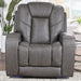 Daniel - Triple Power Leather Theat Recliner - Gray – Reclining Chairs by Steve Silver Furniture at Furniture Wholesale Plus , Nashville furniture store