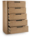 Pamaria - Five Drawer Chest - Light Brown – Accent Chests by Signature Design by Ashley® at Furniture Wholesale Plus , Nashville furniture store