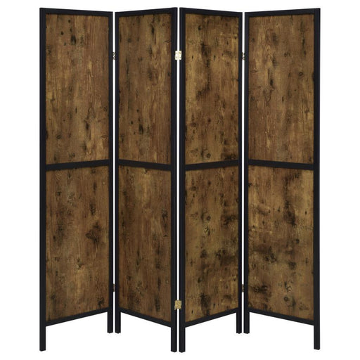 Deepika - 4-Panel Room Divider Folding Screen - Rustic Nutmeg - Premium Room Dividers from CoasterEveryday - Just $189! Shop now at Furniture Wholesale Plus  We are the best furniture store in Nashville, Hendersonville, Goodlettsville, Madison, Antioch, Mount Juliet, Lebanon, Gallatin, Springfield, Murfreesboro, Franklin, Brentwood