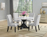 Varley - 5 Piece Round Dining Room Set - White / Gray – 5 Piece Dining Room Sets by Crown Mark at Furniture Wholesale Plus , Nashville furniture store