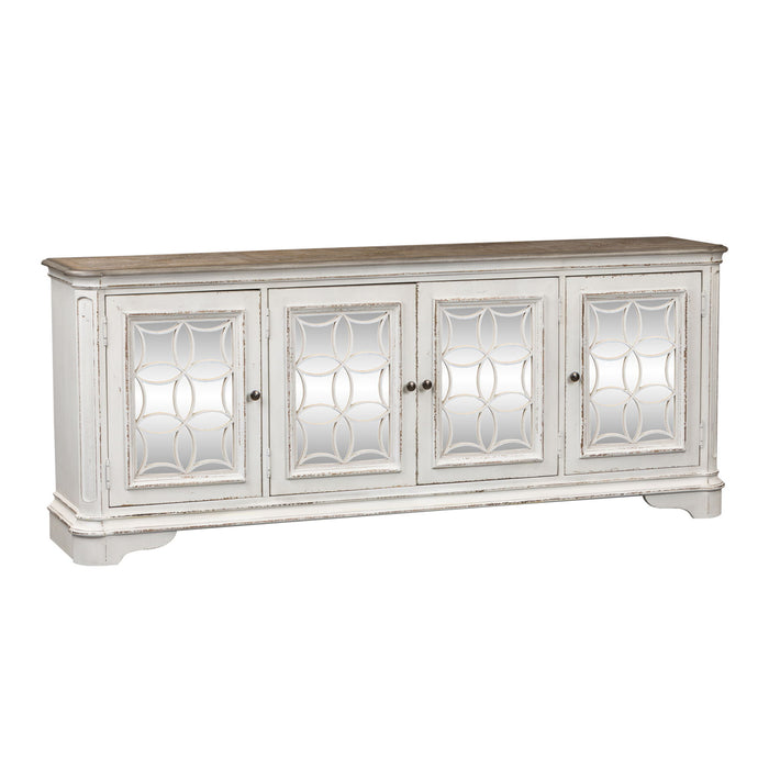 Magnolia Manor - 4 Doors TV Console - Antique White – TV Stands by Liberty Furniture at Furniture Wholesale Plus , Nashville furniture store