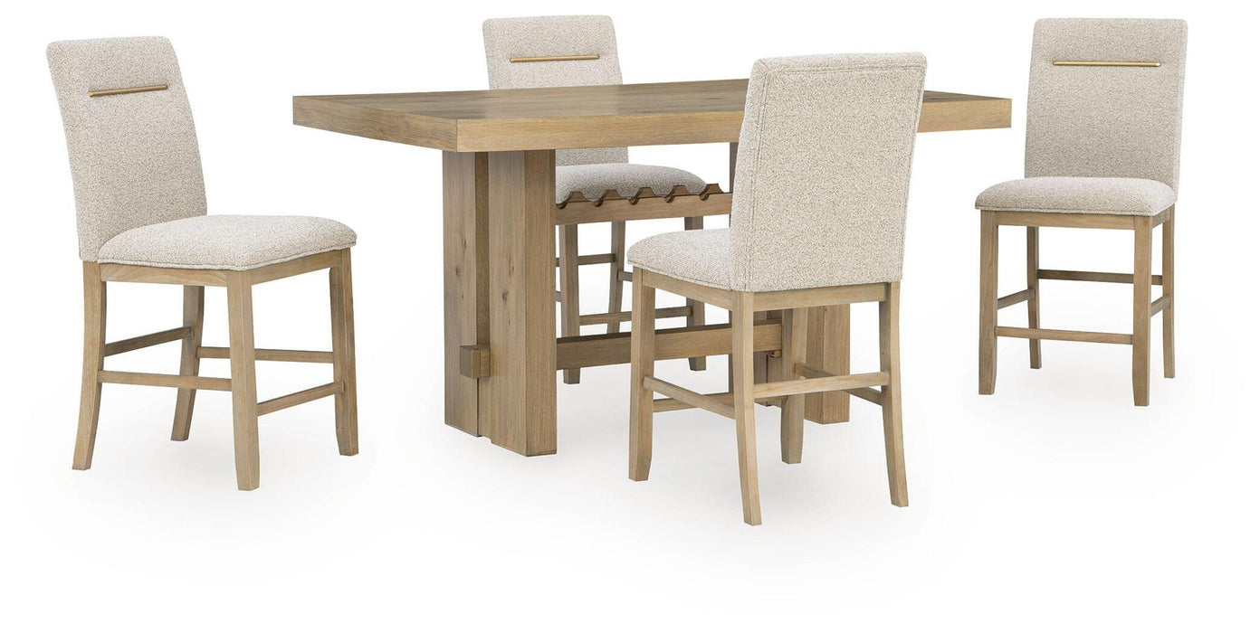 Lasinger - 5 Pc. - Counter Height Dining Table And 4 Barstools - Light Brown – 5 Piece Dining Room Sets by Signature Design by Ashley® at Furniture Wholesale Plus , Nashville furniture store
