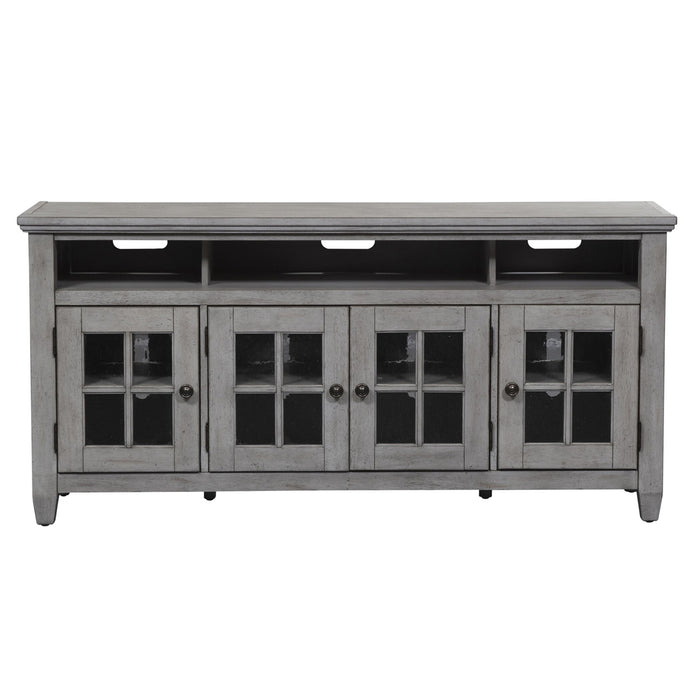 Heartland - Entertainment TV Stand - Antique White / Tobacco Tops – TV Stands by Liberty Furniture at Furniture Wholesale Plus , Nashville furniture store