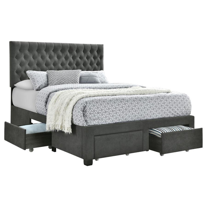 Soledad - Upholstered Storage Panel Bed – Storage Beds by CoasterEssence at Furniture Wholesale Plus , Nashville furniture store