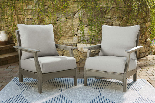 Visola - Gray - Lounge Chair w/Cushion (Set of 2) - Premium Chair Sets from Signature Design by Ashley® - Just $1198! Shop now at Furniture Wholesale Plus  We are the best furniture store in Nashville, Hendersonville, Goodlettsville, Madison, Antioch, Mount Juliet, Lebanon, Gallatin, Springfield, Murfreesboro, Franklin, Brentwood