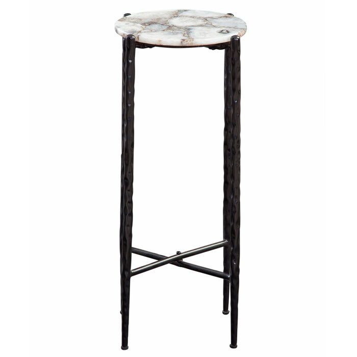 Octavio - Agate Top Chairside Table - White – End Tables by Steve Silver Furniture at Furniture Wholesale Plus , Nashville furniture store