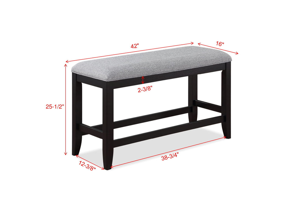 Frey - Counter Height Bench - Black – Counter Benches by Crown Mark at Furniture Wholesale Plus , Nashville furniture store
