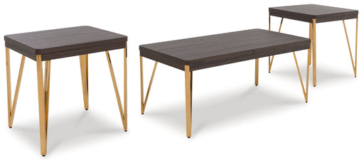 Bandyn - Occasional Table Set (Set of 3) - Brown / Champagne – Table Sets by Signature Design by Ashley® at Furniture Wholesale Plus , Nashville furniture store