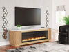 Camdill - 80" TV Stand With Electric Fireplace - Light Brown – Fireplace TV Stands by Signature Design by Ashley® at Furniture Wholesale Plus , Nashville furniture store