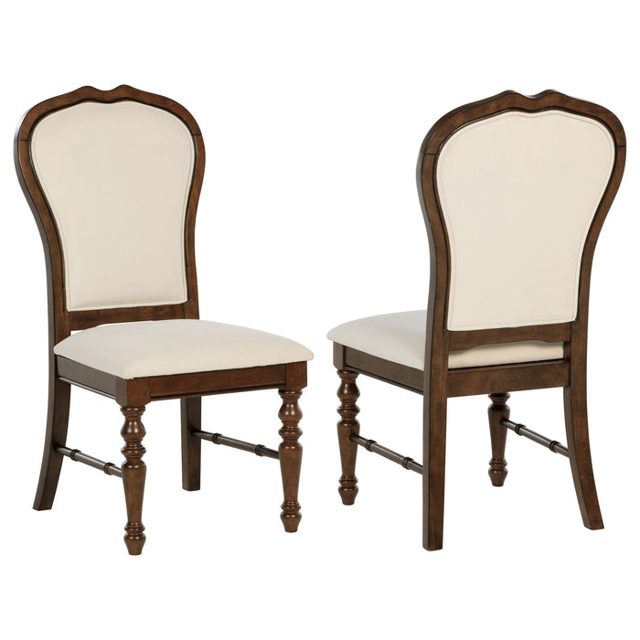 Landon - Upholstered Dining Side Chair (Set of 2) - Rich Brown – Chair Sets by Coaster Fine Furniture at Furniture Wholesale Plus , Nashville furniture store