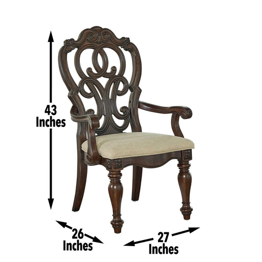Royale - Arm Chair (Set of 2) - Dark Brown – Chair Sets by Steve Silver Furniture at Furniture Wholesale Plus , Nashville furniture store
