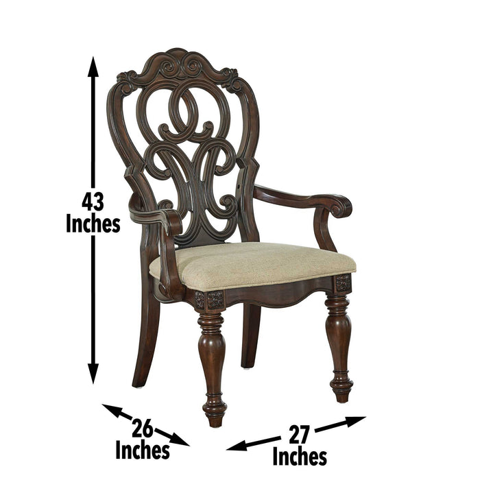 Royale - Arm Chair (Set of 2) - Dark Brown – Chair Sets by Steve Silver Furniture at Furniture Wholesale Plus , Nashville furniture store