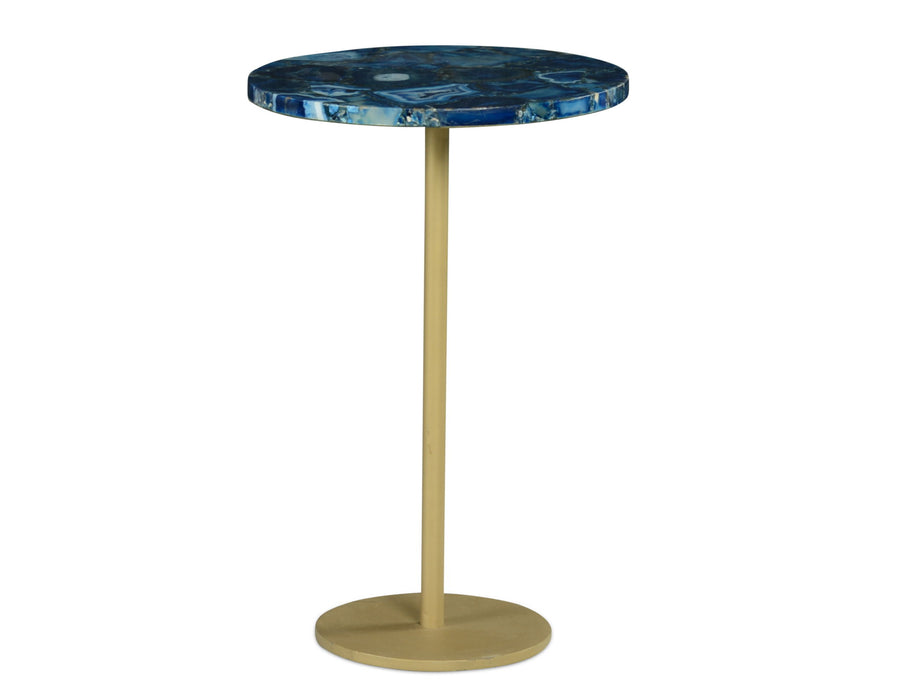 Oceana - Agate Top Round Chairside Table - Blue – Chair Side Tables by Steve Silver Furniture at Furniture Wholesale Plus , Nashville furniture store