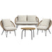 Grace - 4 Piece Outdoor Seating Set - Beige / Natural – 4 Piece Outdoor Sets by Elements International at Furniture Wholesale Plus , Nashville furniture store