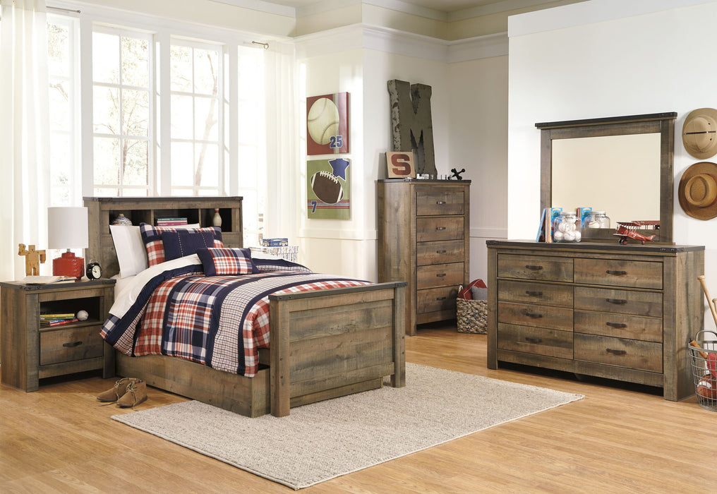 Trinell - Twin Bookcase Bed With 1 Large Storage Drawer - Brown – Storage Beds by Signature Design by Ashley® at Furniture Wholesale Plus , Nashville furniture store