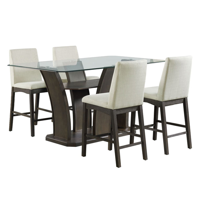 Dapper - Rectangular Counter Dining 5 Piece Set (Table And Four Chairs) - Walnut – 5 Piece Dining Room Sets by Elements International at Furniture Wholesale Plus , Nashville furniture store