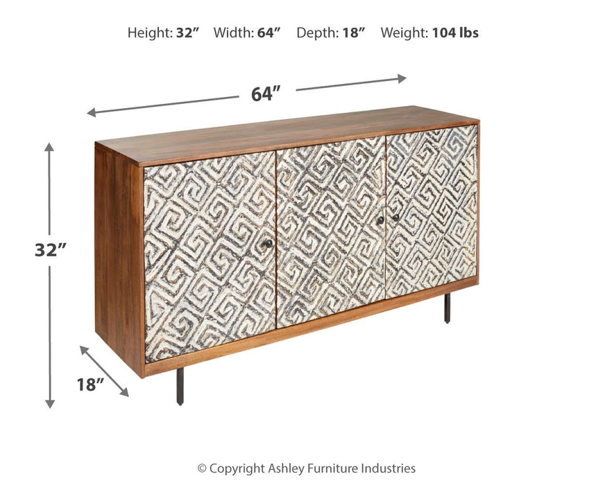Kerrings - Accent Cabinet - Brown / Black / White – Accent Cabinets by Signature Design by Ashley® at Furniture Wholesale Plus , Nashville furniture store