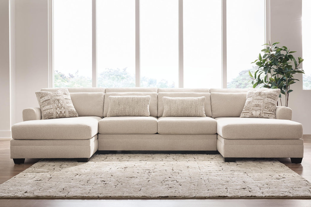 Mandi Point - 3-Piece Double Chaise Sleeper Sectional - Marble – Sleeper Sectionals by Benchcraft® at Furniture Wholesale Plus , Nashville furniture store