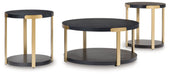 Shylore - Occasional Table Set (Set of 3) - Black / Brass Finish – Table Sets by Signature Design by Ashley® at Furniture Wholesale Plus , Nashville furniture store