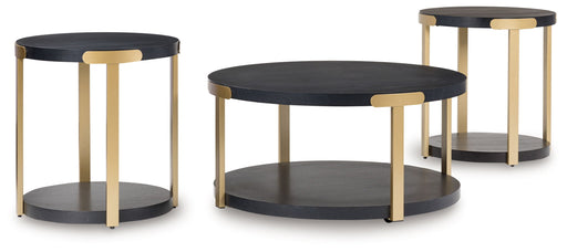 Shylore - Occasional Table Set (Set of 3) - Black / Brass Finish – Table Sets by Signature Design by Ashley® at Furniture Wholesale Plus , Nashville furniture store
