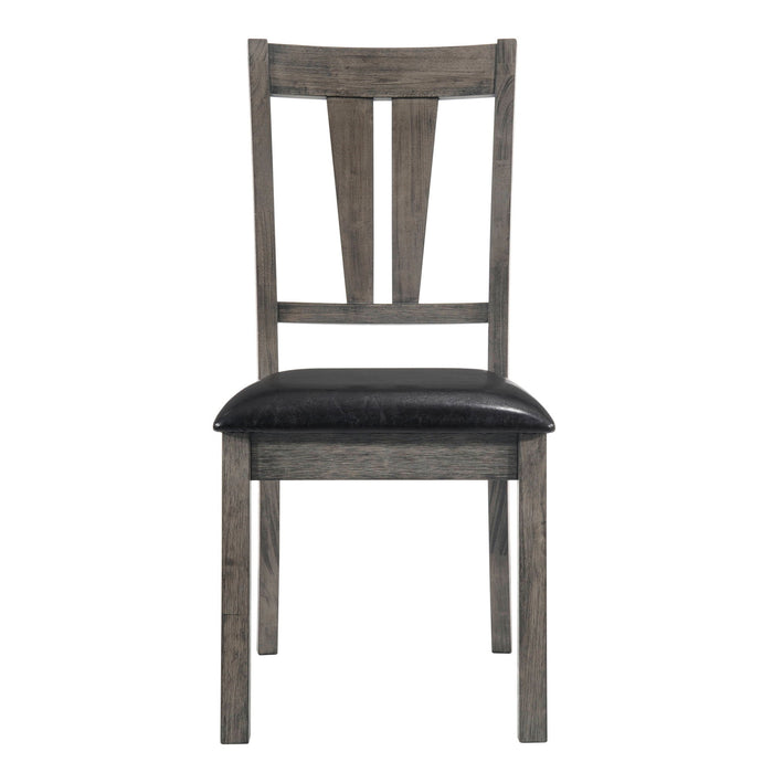 Nathan - Fan Back Chair With PU Seat (Set of 2) - Gray Oak – Chair Sets by Elements International at Furniture Wholesale Plus , Nashville furniture store