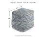 Chevron - Pouf - Blue – Accent Poufs by Signature Design by Ashley® at Furniture Wholesale Plus , Nashville furniture store