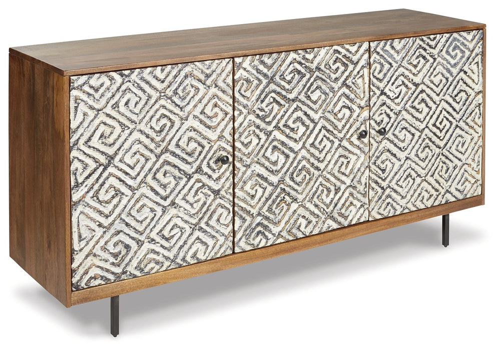 Kerrings - Accent Cabinet - Brown / Black / White – Accent Cabinets by Signature Design by Ashley® at Furniture Wholesale Plus , Nashville furniture store