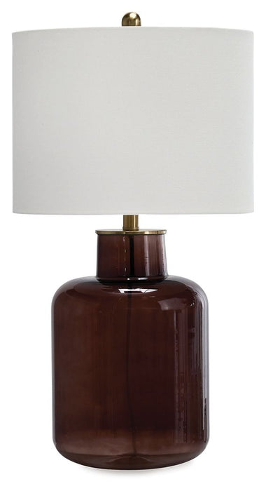 Mette - Glass Table Lamp - Brown / Gold Finish – Table Lamps by Signature Design by Ashley® at Furniture Wholesale Plus , Nashville furniture store