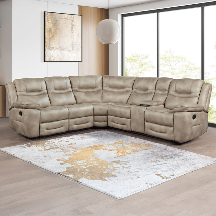 Shelton - 3 Piece Manual Reclining Sectional - Brown – Reclining Sectionals by Steve Silver Furniture at Furniture Wholesale Plus , Nashville furniture store