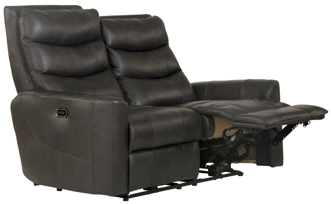 Bosa - Leather Power Reclining Loveseat - Charcoal – Reclining Loveseats by Catnapper at Furniture Wholesale Plus , Nashville furniture store
