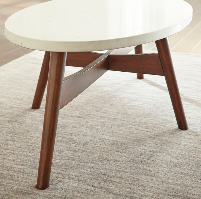 Serena - Silverstone Oval - White – Coffee Tables by Steve Silver Furniture at Furniture Wholesale Plus , Nashville furniture store