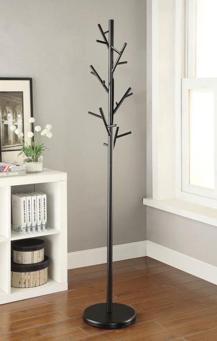 Clover - 18 Hook Freestanding Metal Coat Rack Hat Hanger - Black – Freestanding Coat Racks by CoasterEveryday at Furniture Wholesale Plus , Nashville furniture store