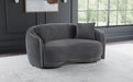 Brookside - Velvet Upholstered Curved Loveseat - Dark Gray – Stationary Loveseats by CoasterEveryday at Furniture Wholesale Plus , Nashville furniture store
