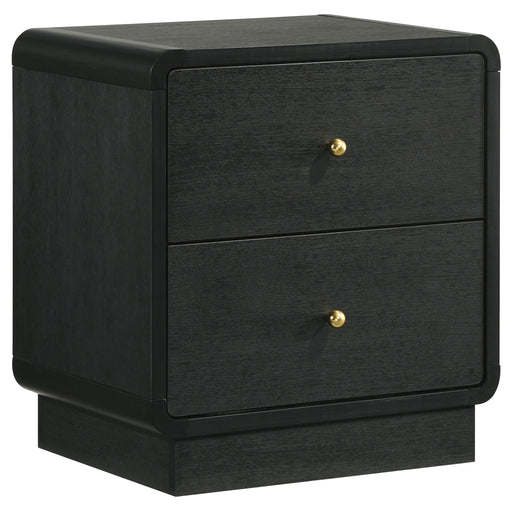 Cavelle - 2-Drawer Nightstand Bedside Table - Black – Accent Nightstands by Coaster Fine Furniture at Furniture Wholesale Plus , Nashville furniture store