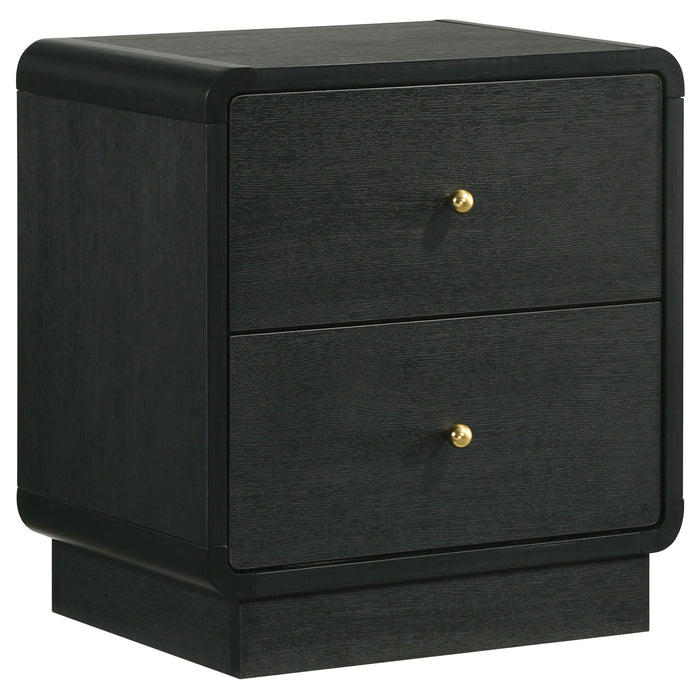 Cavelle - 2-Drawer Nightstand Bedside Table - Black – Accent Nightstands by Coaster Fine Furniture at Furniture Wholesale Plus , Nashville furniture store